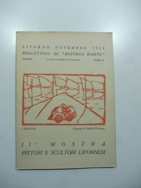 Bollettino di Bottega d'Arte, Livorno, num. 18, novembre 1923. II mostra pittori e scultori livornesi